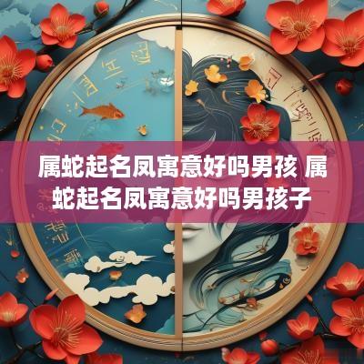 属蛇起名凤寓意好吗男孩 属蛇起名凤寓意好吗男孩子