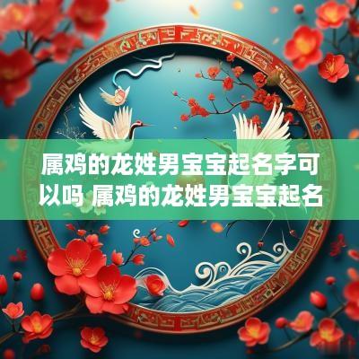 属鸡的龙姓男宝宝起名字可以吗 属鸡的龙姓男宝宝起名字可以吗