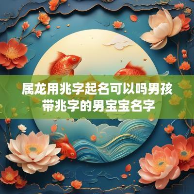 属龙用兆字起名可以吗男孩 带兆字的男宝宝名字