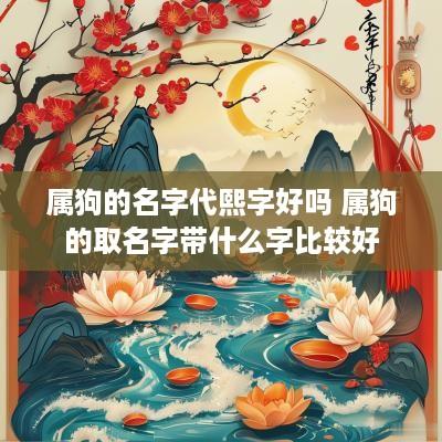 属狗的名字代熙字好吗 属狗的取名字带什么字比较好