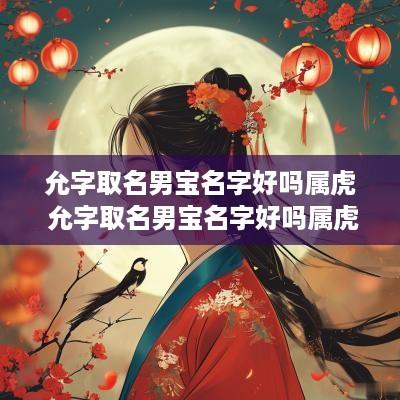 允字取名男宝名字好吗属虎 允字取名男宝名字好吗属虎女孩
