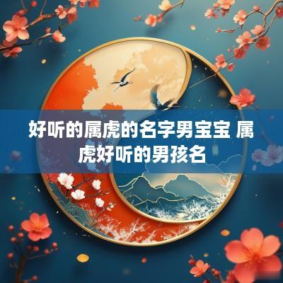 好听的属虎的名字男宝宝 属虎好听的男孩名
