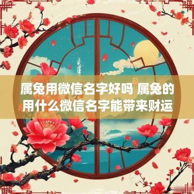 属兔用微信名字好吗 属兔的用什么微信名字能带来财运