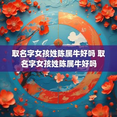 取名字女孩姓陈属牛好吗 取名字女孩姓陈属牛好吗