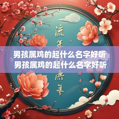 男孩属鸡的起什么名字好听 男孩属鸡的起什么名字好听点
