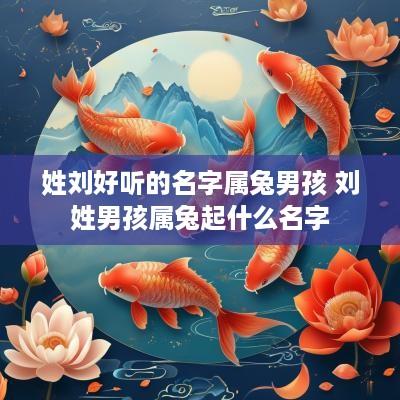 姓刘好听的名字属兔男孩 刘姓男孩属兔起什么名字