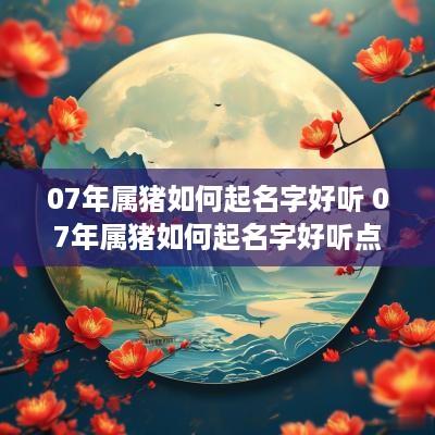 07年属猪如何起名字好听 07年属猪如何起名字好听点