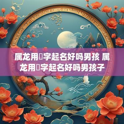 属龙用燊字起名好吗男孩 属龙用燊字起名好吗男孩子