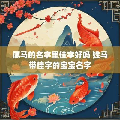 属马的名字里佳字好吗 姓马带佳字的宝宝名字