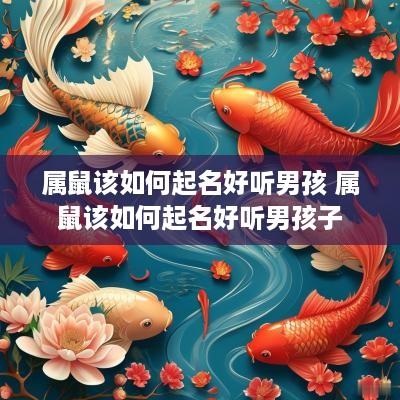 属鼠该如何起名好听男孩 属鼠该如何起名好听男孩子