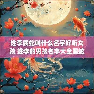 姓李属蛇叫什么名字好听女孩 姓李的男孩名字大全属蛇
