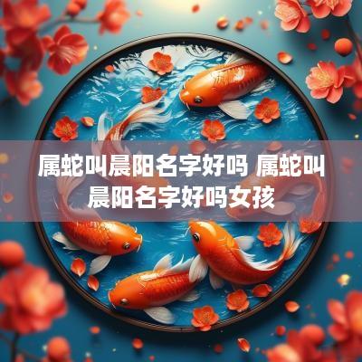 属蛇叫晨阳名字好吗 属蛇叫晨阳名字好吗女孩