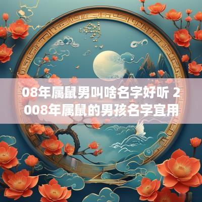 08年属鼠男叫啥名字好听 2008年属鼠的男孩名字宜用字