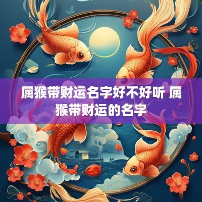 属猴带财运名字好不好听 属猴带财运的名字