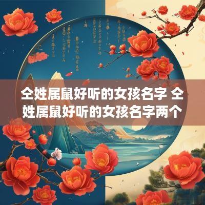 仝姓属鼠好听的女孩名字 仝姓属鼠好听的女孩名字两个字