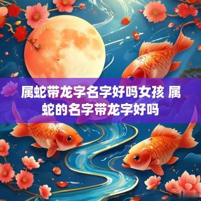 属蛇带龙字名字好吗女孩 属蛇的名字带龙字好吗