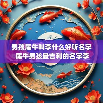 男孩属牛叫李什么好听名字 属牛男孩最吉利的名字李