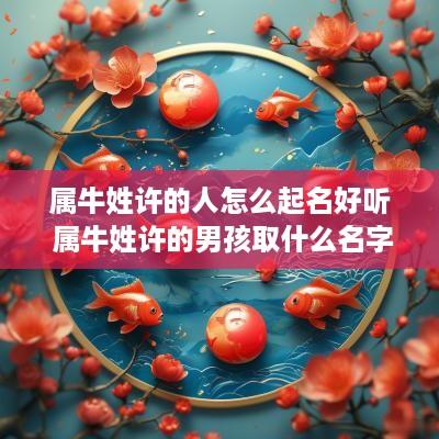 属牛姓许的人怎么起名好听 属牛姓许的男孩取什么名字好