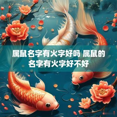 属鼠名字有火字好吗 属鼠的名字有火字好不好