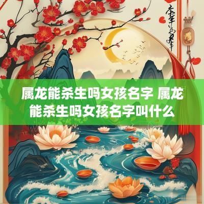 属龙能杀生吗女孩名字 属龙能杀生吗女孩名字叫什么