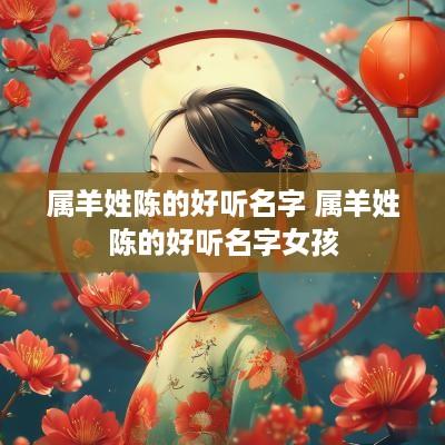 属羊姓陈的好听名字 属羊姓陈的好听名字女孩