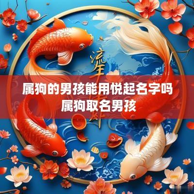 属狗的男孩能用悦起名字吗 属狗取名男孩