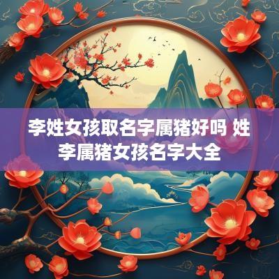 李姓女孩取名字属猪好吗 姓李属猪女孩名字大全