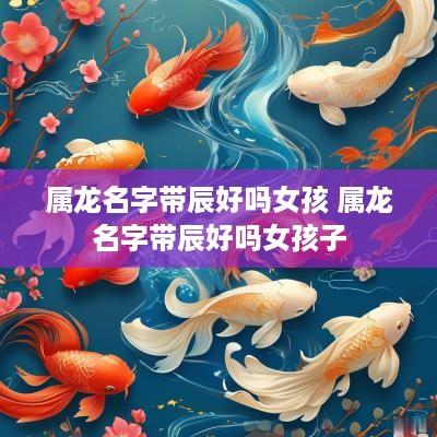 属龙名字带辰好吗女孩 属龙名字带辰好吗女孩子