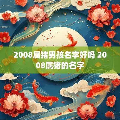 2008属猪男孩名字好吗 2008属猪的名字
