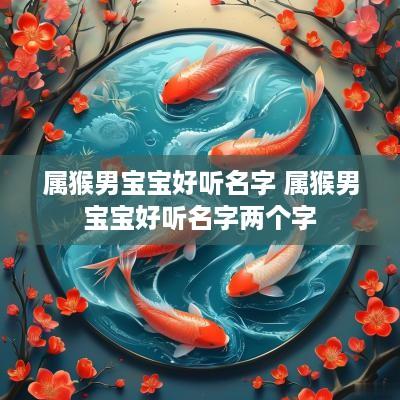 属猴男宝宝好听名字 属猴男宝宝好听名字两个字