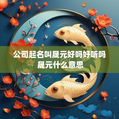 公司起名叫晟元好吗好听吗 晟元什么意思