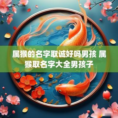 属猴的名字取诚好吗男孩 属猴取名字大全男孩子