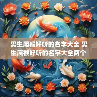 男生属猴好听的名字大全 男生属猴好听的名字大全两个字