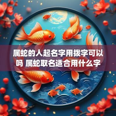 属蛇的人起名字用拨字可以吗 属蛇取名适合用什么字