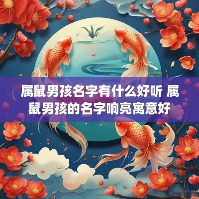 属鼠男孩名字有什么好听 属鼠男孩的名字响亮寓意好