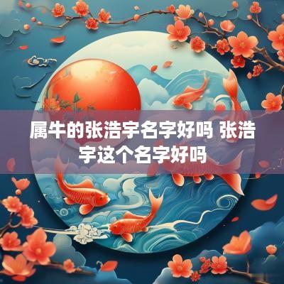 属牛的张浩宇名字好吗 张浩宇这个名字好吗