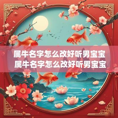 属牛名字怎么改好听男宝宝 属牛名字怎么改好听男宝宝