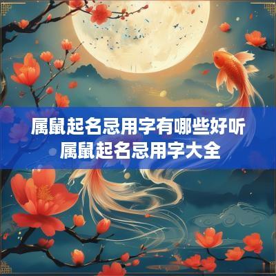 属鼠起名忌用字有哪些好听 属鼠起名忌用字大全