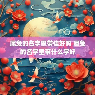 属兔的名字里带佳好吗 属兔的名字里带什么字好