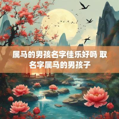 属马的男孩名字佳乐好吗 取名字属马的男孩子