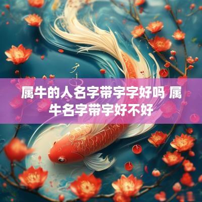 属牛的人名字带宇字好吗 属牛名字带宇好不好