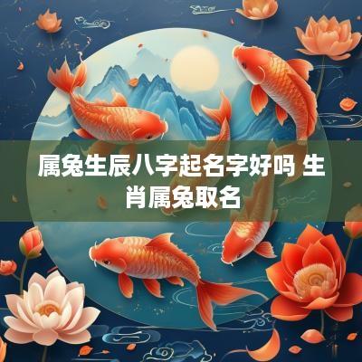 属兔生辰八字起名字好吗 生肖属兔取名