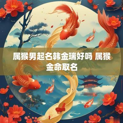 属猴男起名韩金瑞好吗 属猴金命取名