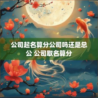 公司起名算分公司吗还是总公 公司取名算分