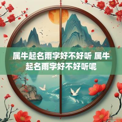 属牛起名雨字好不好听 属牛起名雨字好不好听呢