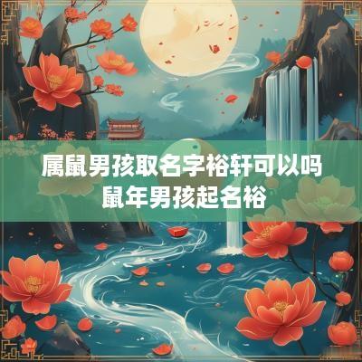 属鼠男孩取名字裕轩可以吗 蛇年男孩起名裕 属鼠男孩取名字裕轩可以吗 蛇年男孩起名裕
