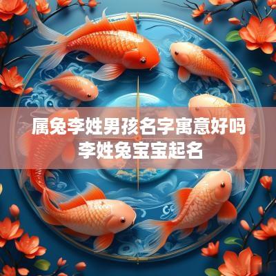 属兔李姓男孩名字寓意好吗 李姓兔宝宝起名