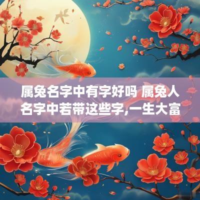 属兔名字中有字好吗 属兔人名字中若带这些字,一生大富大贵