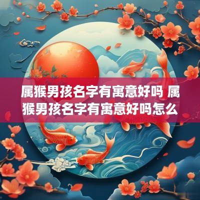 属猴男孩名字有寓意好吗 属猴男孩名字有寓意好吗怎么取