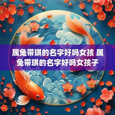 属兔带琪的名字好吗女孩 属兔带琪的名字好吗女孩子